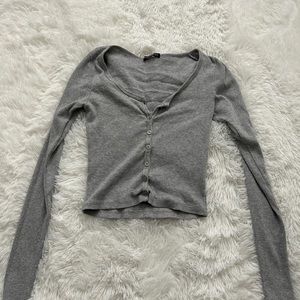 Grey brandy long sleeve button up